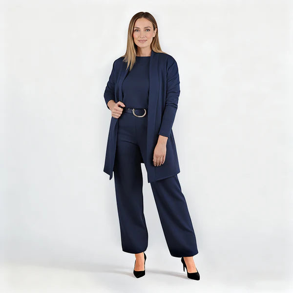 Elegant 3-Piece Set – Coat, T-Shirt & Pants