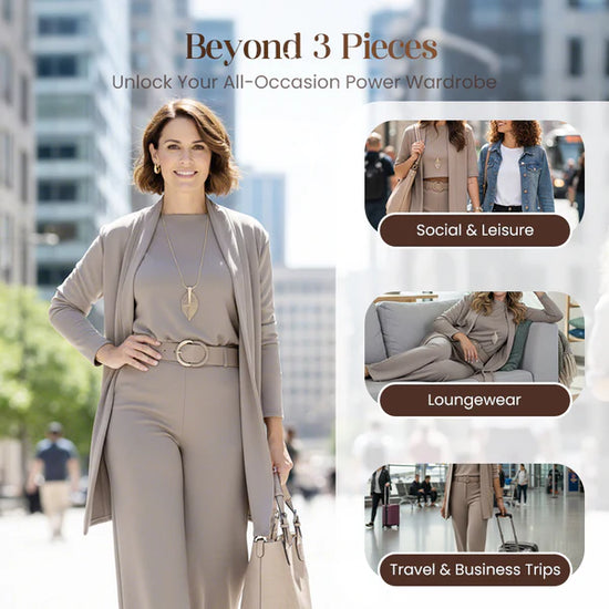 Elegant 3-Piece Set – Coat, T-Shirt & Pants