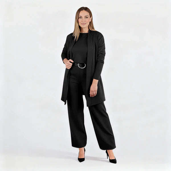 Elegant 3-Piece Set – Coat, T-Shirt & Pants