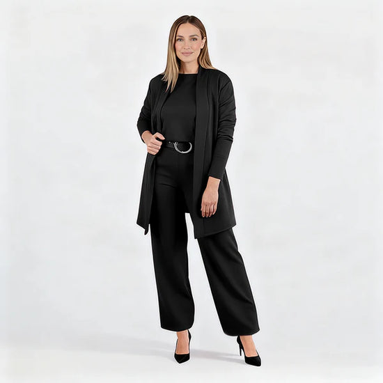 Elegant 3-Piece Set – Coat, T-Shirt & Pants