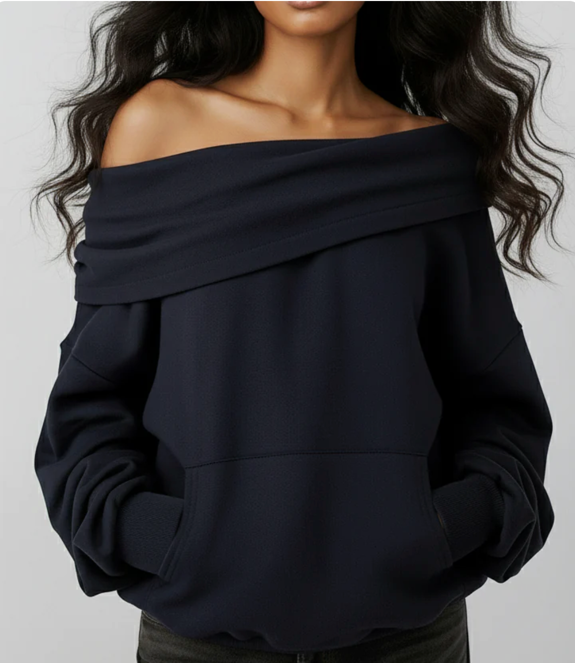 Off-Shoulder Relaxed Sweatshirt