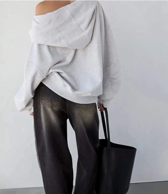 Off-Shoulder Relaxed Sweatshirt